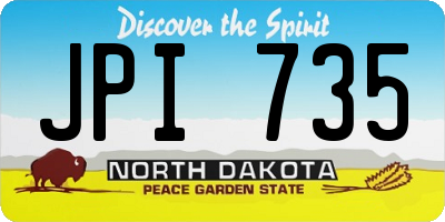 ND license plate JPI735