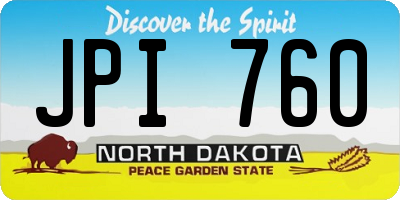ND license plate JPI760