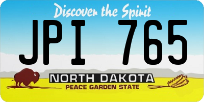 ND license plate JPI765