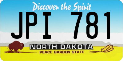 ND license plate JPI781