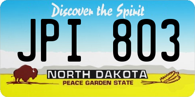 ND license plate JPI803