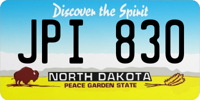 ND license plate JPI830
