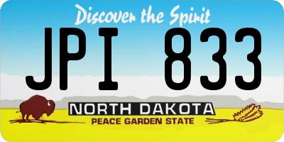 ND license plate JPI833