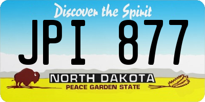 ND license plate JPI877