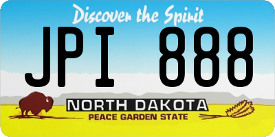 ND license plate JPI888