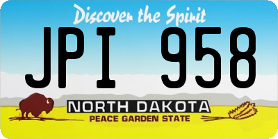 ND license plate JPI958
