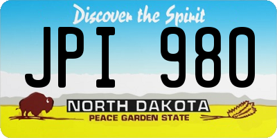 ND license plate JPI980