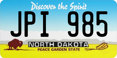 ND license plate JPI985