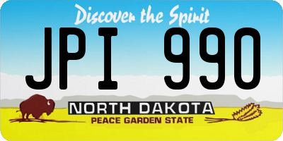ND license plate JPI990