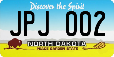 ND license plate JPJ002