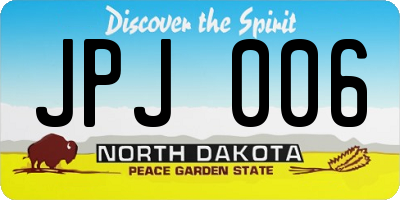 ND license plate JPJ006