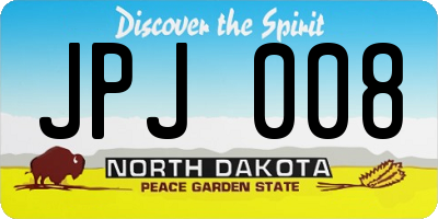 ND license plate JPJ008