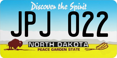 ND license plate JPJ022