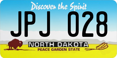 ND license plate JPJ028