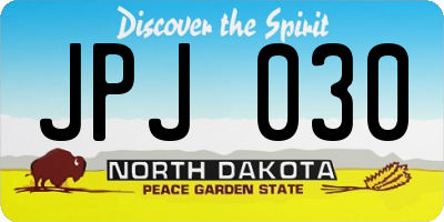 ND license plate JPJ030