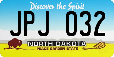 ND license plate JPJ032