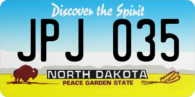 ND license plate JPJ035