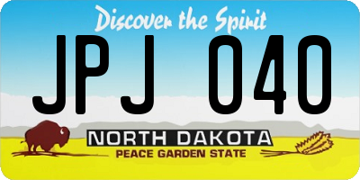ND license plate JPJ040