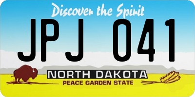 ND license plate JPJ041