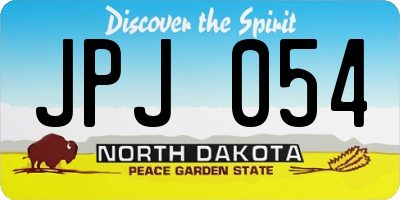 ND license plate JPJ054