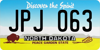 ND license plate JPJ063