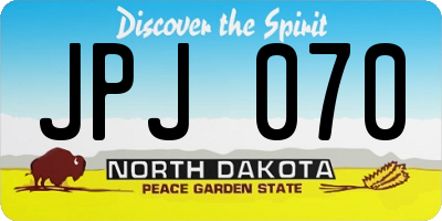 ND license plate JPJ070