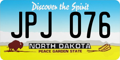 ND license plate JPJ076