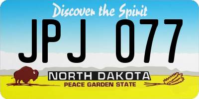 ND license plate JPJ077