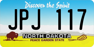ND license plate JPJ117