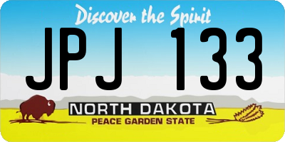 ND license plate JPJ133