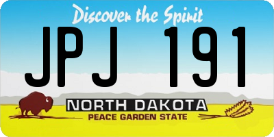 ND license plate JPJ191