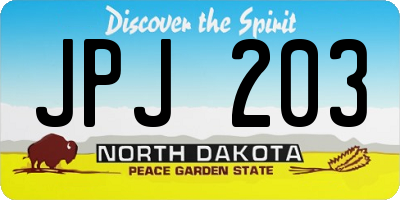 ND license plate JPJ203