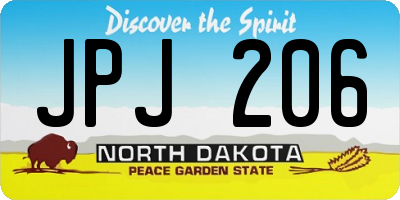 ND license plate JPJ206