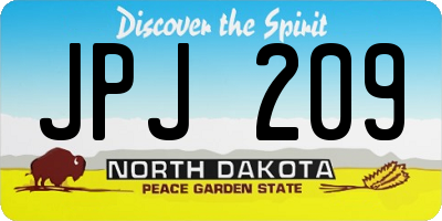 ND license plate JPJ209