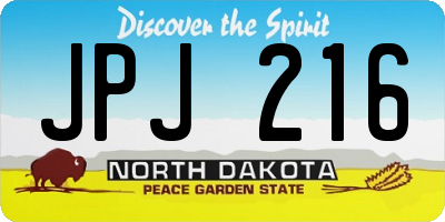 ND license plate JPJ216