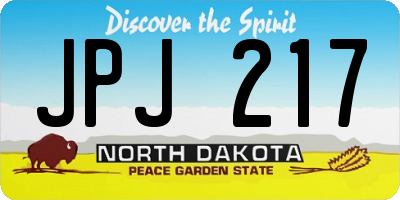 ND license plate JPJ217