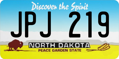 ND license plate JPJ219