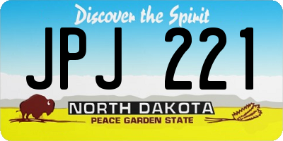 ND license plate JPJ221