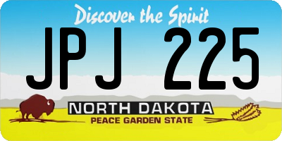 ND license plate JPJ225