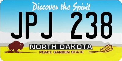 ND license plate JPJ238