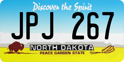 ND license plate JPJ267
