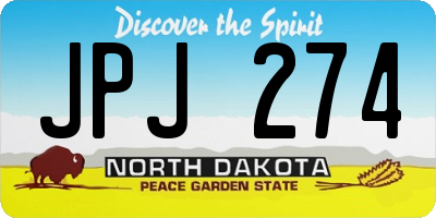 ND license plate JPJ274