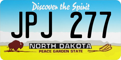 ND license plate JPJ277
