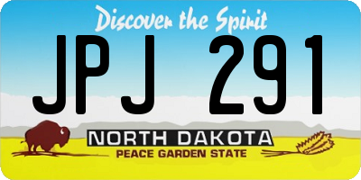 ND license plate JPJ291