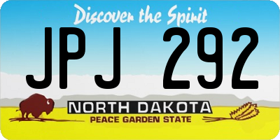 ND license plate JPJ292