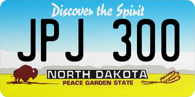 ND license plate JPJ300