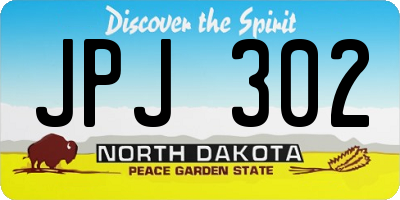 ND license plate JPJ302