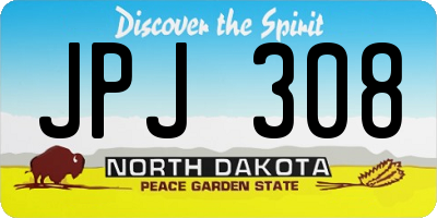 ND license plate JPJ308