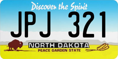 ND license plate JPJ321