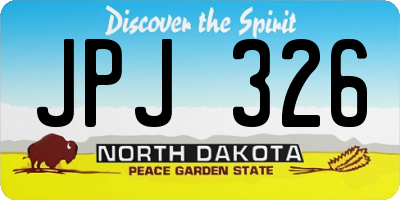 ND license plate JPJ326
